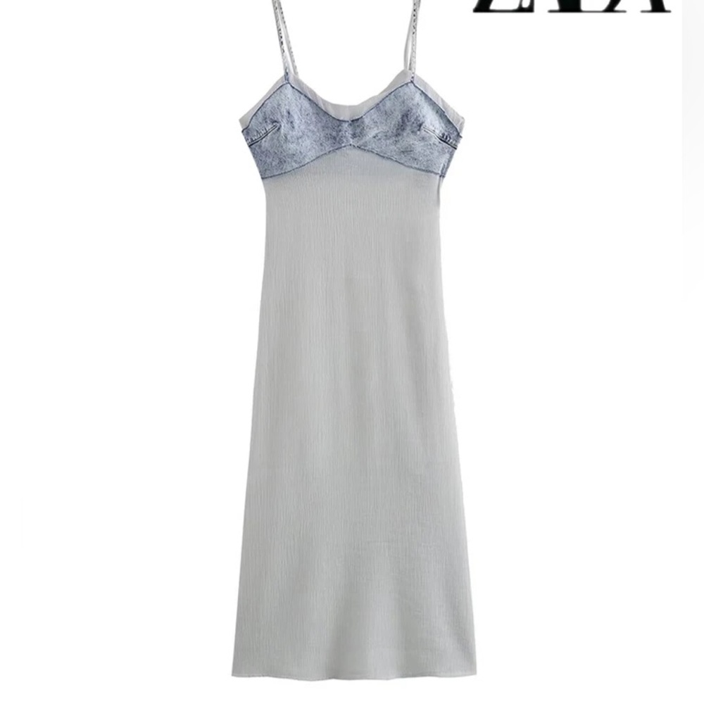 Zara Denim Slip Dress